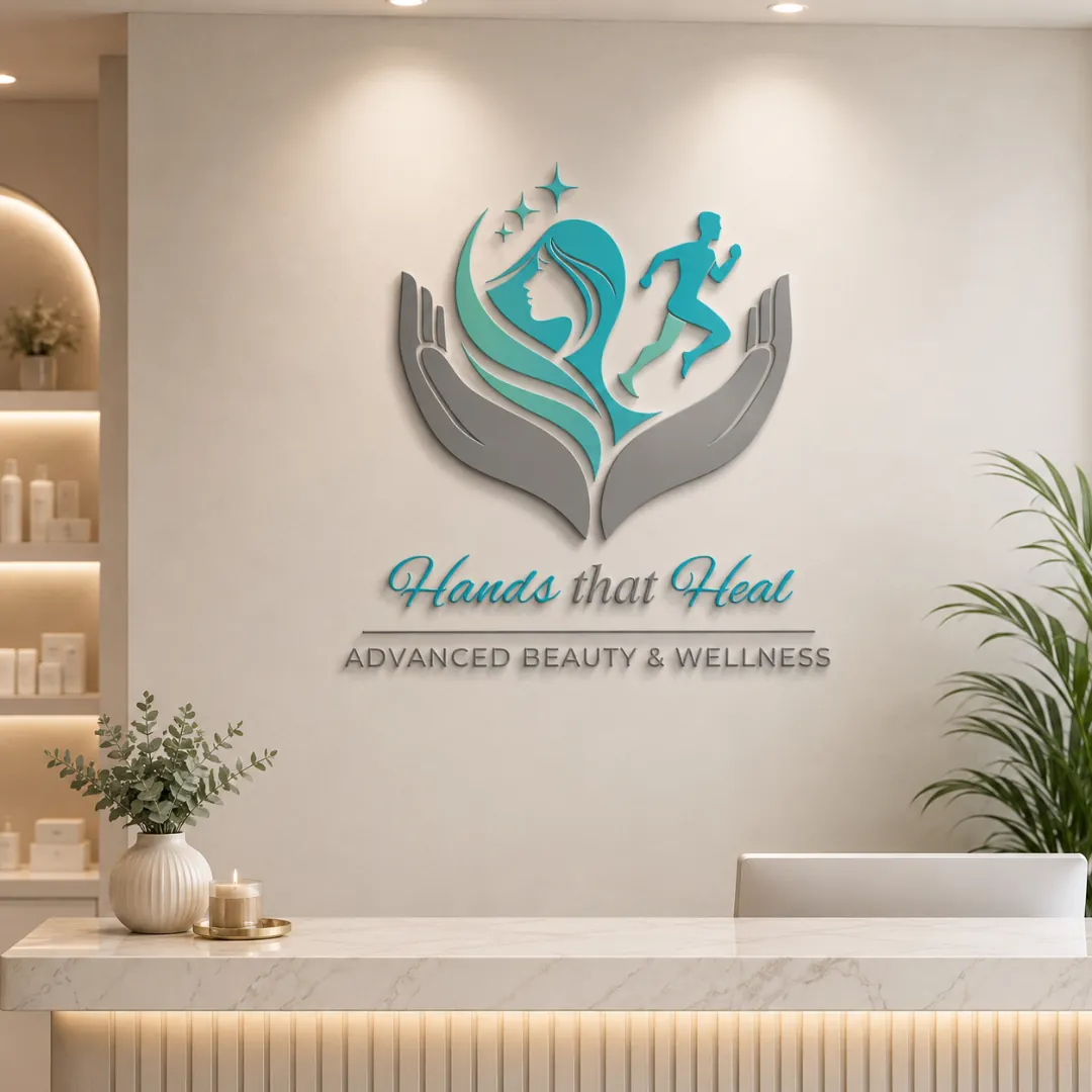 Logo design for Hands That Heal, a beauty and wellness clinic, by BizzOne Digital